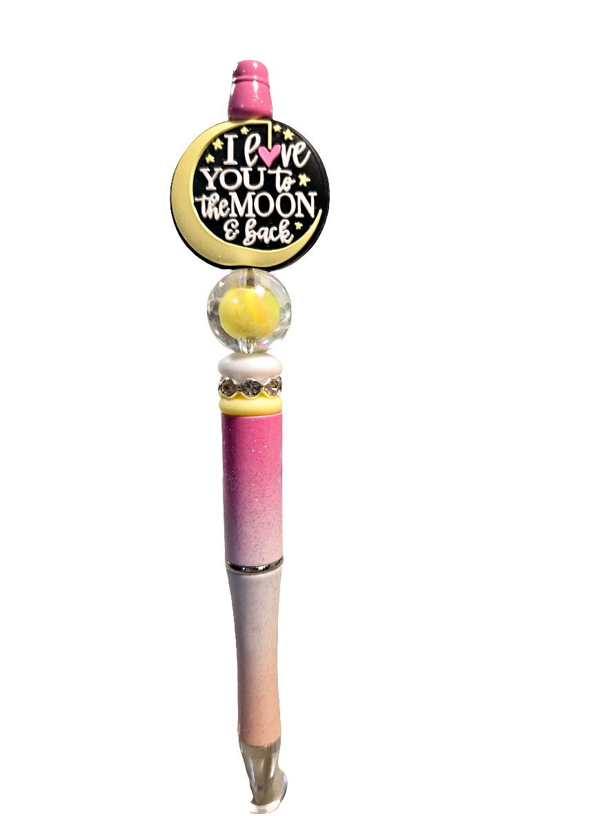 I love you to moon and back ballpoint beaded pen.