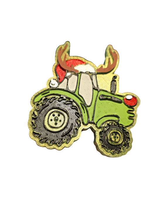 Reindeer tractor car freshie  - Candy Cane